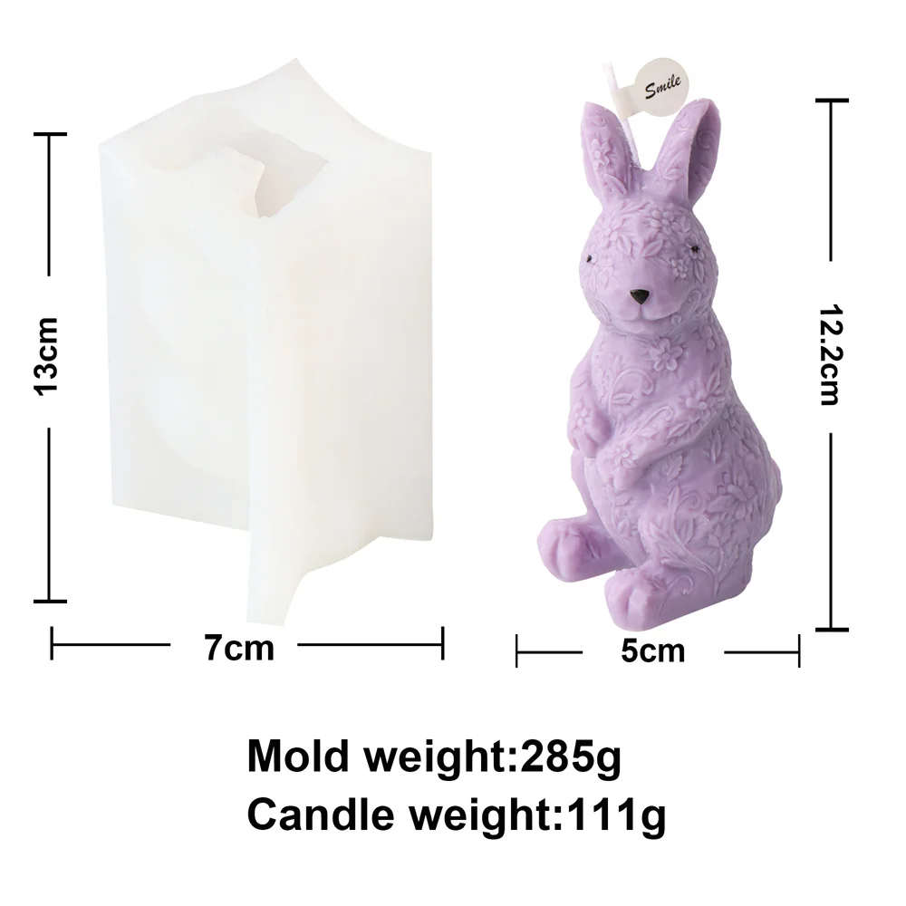 Lot De 3 Moules En Silicone En Forme De Lapin 3D - Pour Résine époxy, Bougies, Savon DIY, Décorations Pâques - 10