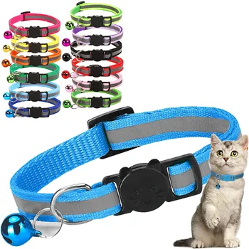 Collar con hebilla de seguridad ajustable para niños y niñas, correa para el cuello de nailon para mascotas, cachorros, s y gatos pequeños