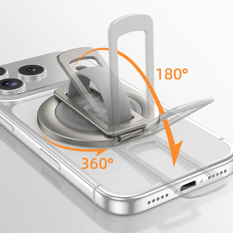 액체 실리콘 손가락 링 폰 홀더 마그네틱 메탈 스탠드 (MagSafe 휴대폰 액세서리용) 360도 회전 알루미늄 브래킷