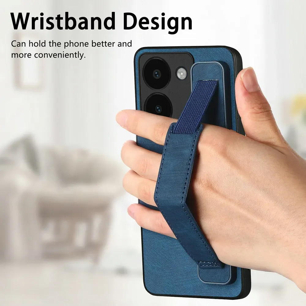 Luxury Leather 360° Protective Case with Wrist Strap & Lens Protection