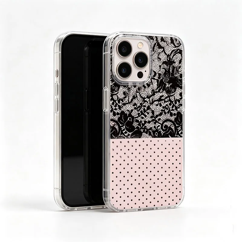 Elegant White Lace Polka Dot Phone Case