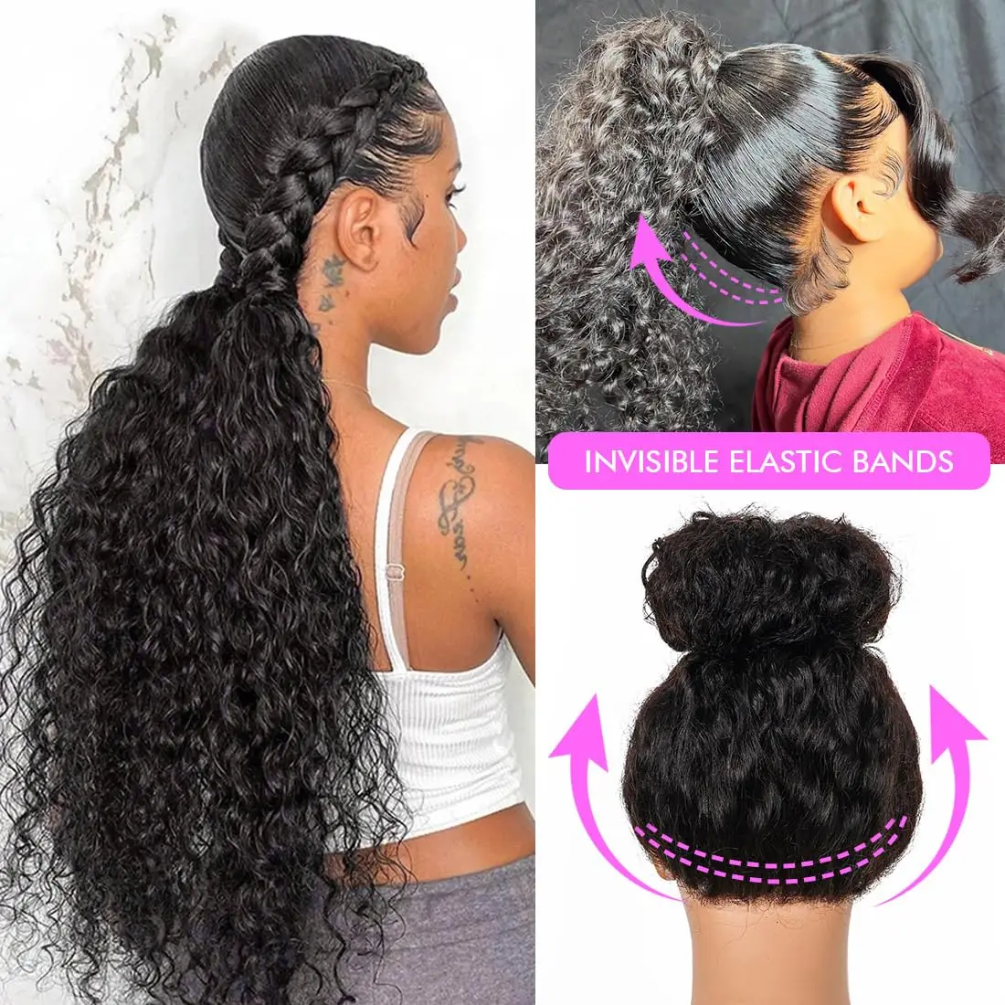 Invisi Strap HD 360 Full Lace Wig Human Hair Precut 360 Lace Frontal Wig Drawstring Snug Fit Glueless Preplucked 250 Densit human hair wig