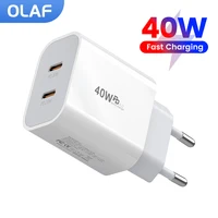 Olaf 40W USB C Charger Quick Charge QC 3.0 Dual PD Charger Type C Fast Charger Adapter For iPhone Xiaomi Samsung Huawei Phone 1