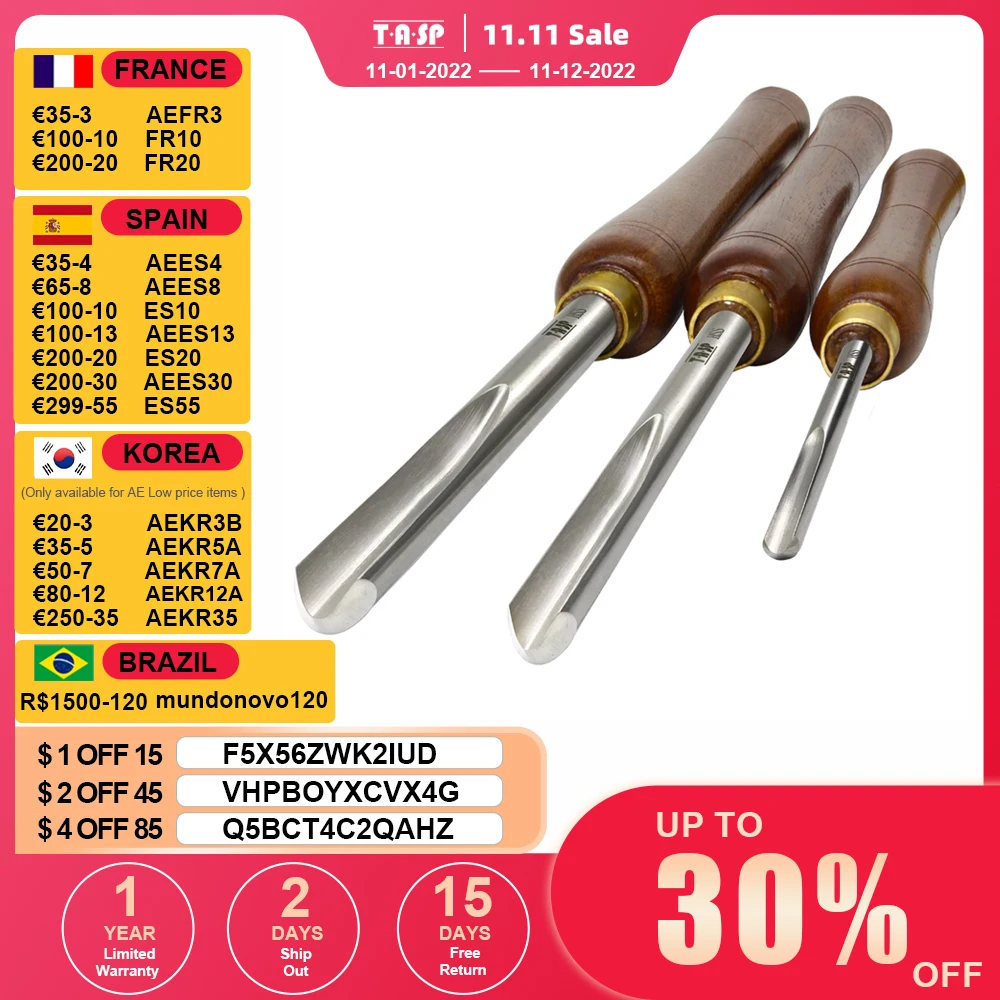 Hss Wood Turning Chisel Spindle & Bowl Gouge Woodturning Tools Lathe