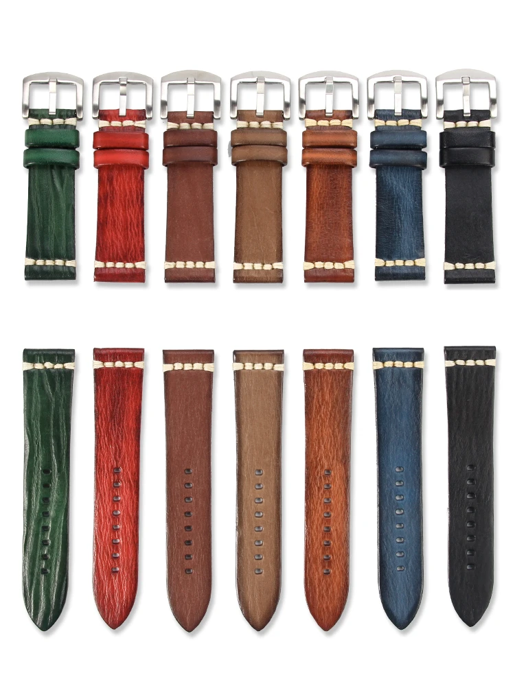 Cinturino In Vera Pelle Di Vacchetta Per Panerai Serie 1940 Pam111/441 Breitling Tudor Bronze 20 22 24Mm Retro Fatto A Mano