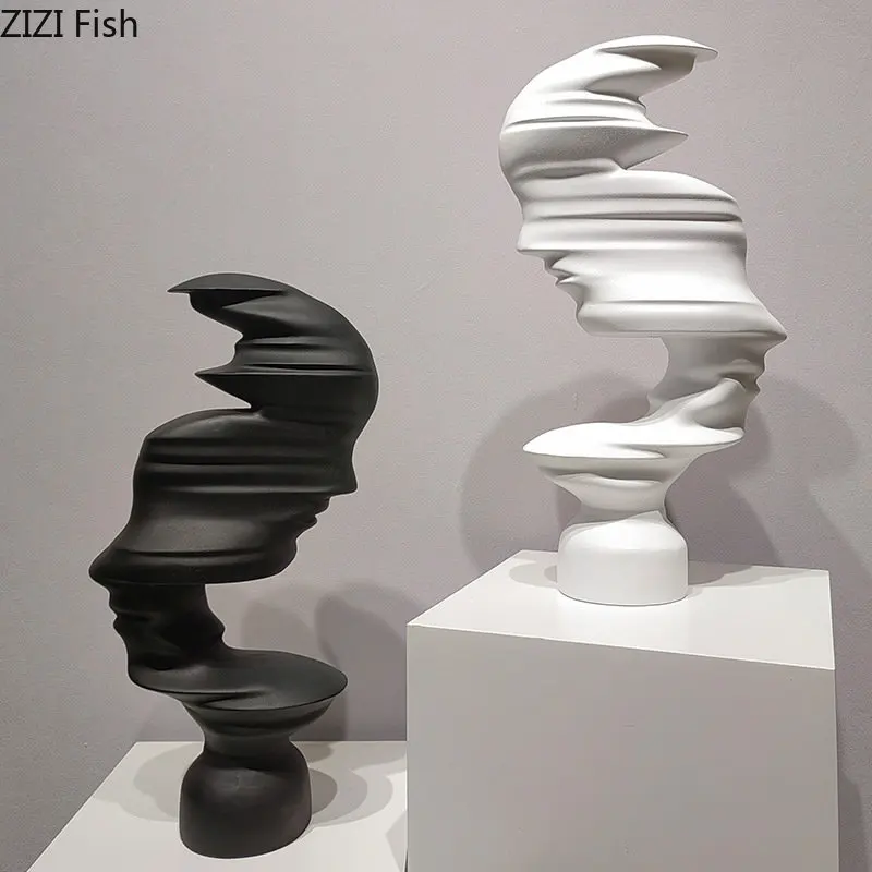 MinimalistAbstractHumanFaceStatueLivingRoomDeskDecoration