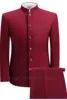 2 Pieces XS-5XL Formal Men's Busines Blazer+Pants Stand Lapel Pants Mens Jacket Flat Suit Slim Fit Coat Groomsmen Party
