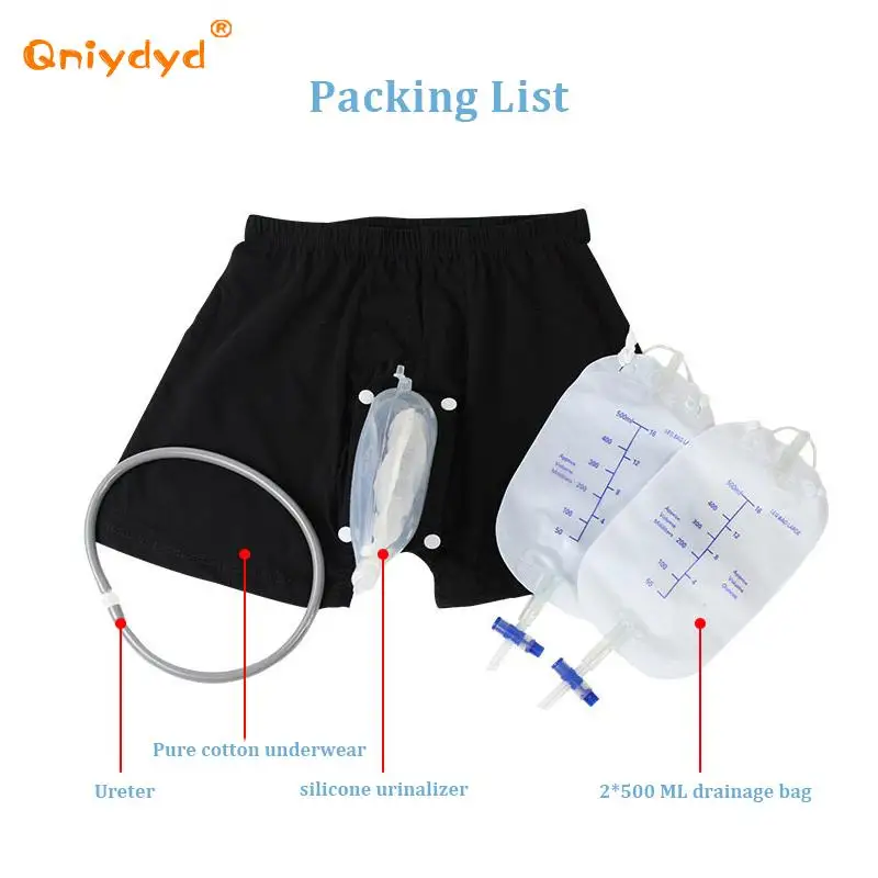 Silicone Funnel Urine Catheter Incontinence Underpants Removable Washable Reusable Leak Proof Leg Urinary Bag Stand Walking Use urine collection bag