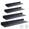 Bath Storage Rack Wall Shelves Floating Matt Black Bathroom Kitchen Mirror Metal Shower Organizer Home Accessories No Drill 1