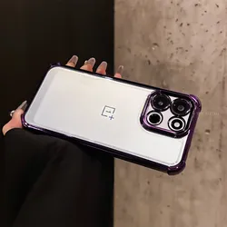 Enhanced Four - Corner Anti - Shock Protective Case with Plating Lens Guard for OnePlus Nord 6 (Purple)