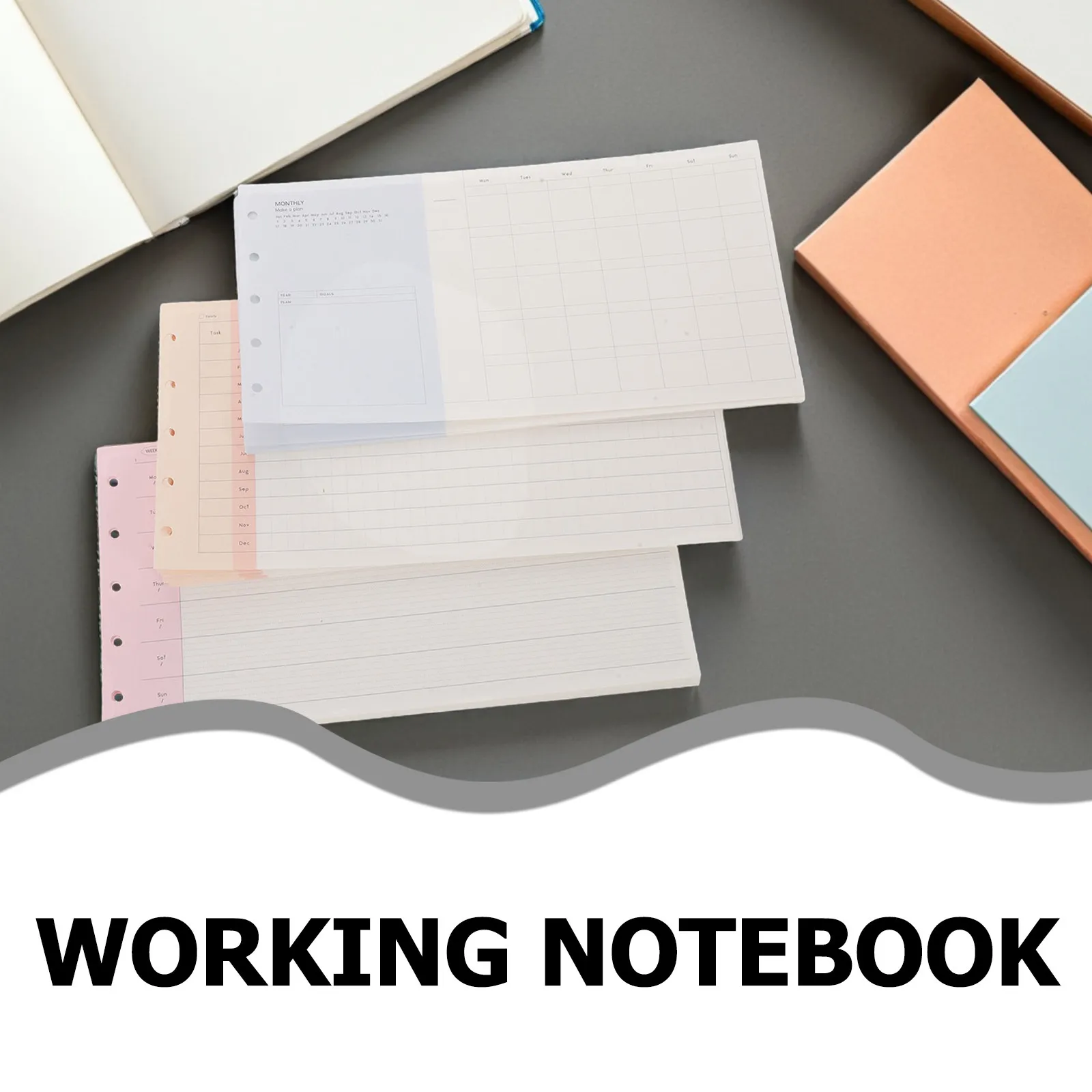 3세트 M5 트라이폴드 A6 플래너 인서트 5링 루즈리프 리필 용지 120gsm 깨끗한 필기 표면 데일리 위클리 먼슬리 오거나이저