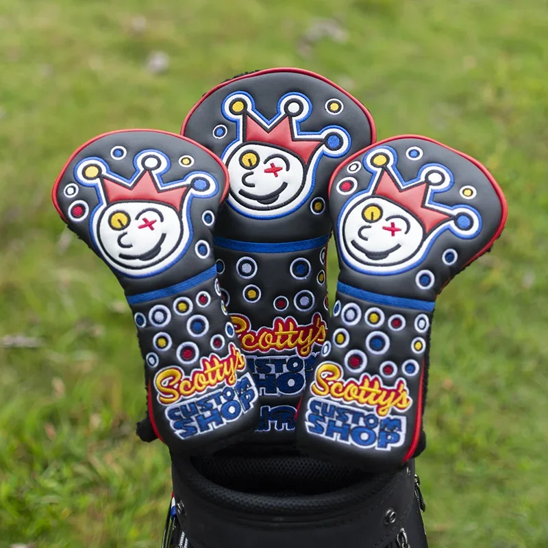 

Golf Headcover Clown Golf Wooden Putter Cover Protective Embroidered Fairway Wood Putters Club Head Covers