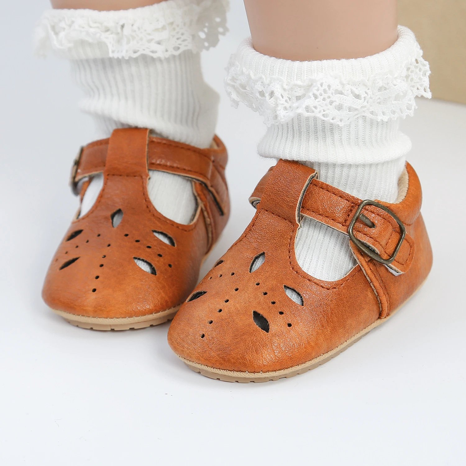 New Baby Shoes Baby Boy Girl Shoes Leather Rubber Sole Anti-slip Toddler First Walkers Infant Crib Newborn Girl Moccasins