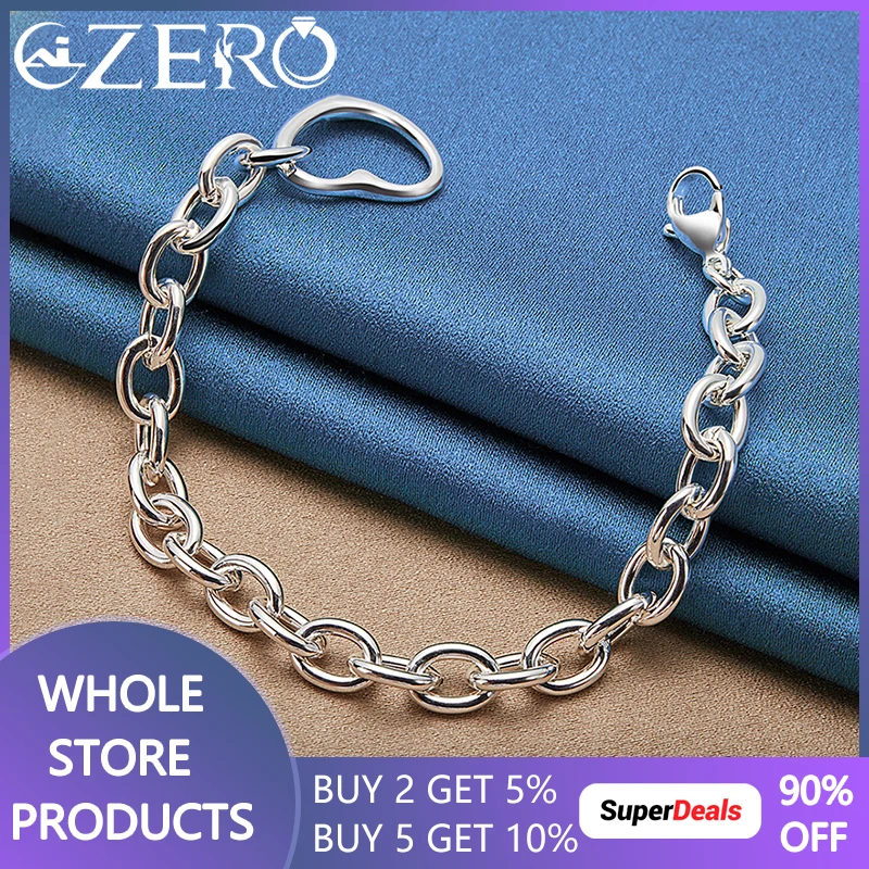 

ALIZERO браслет из стерлингового серебра 925 пробы в форме сердца цепь для женщин модные подвески помолвка вечерние ювелирные изделия женские свадебные подарки