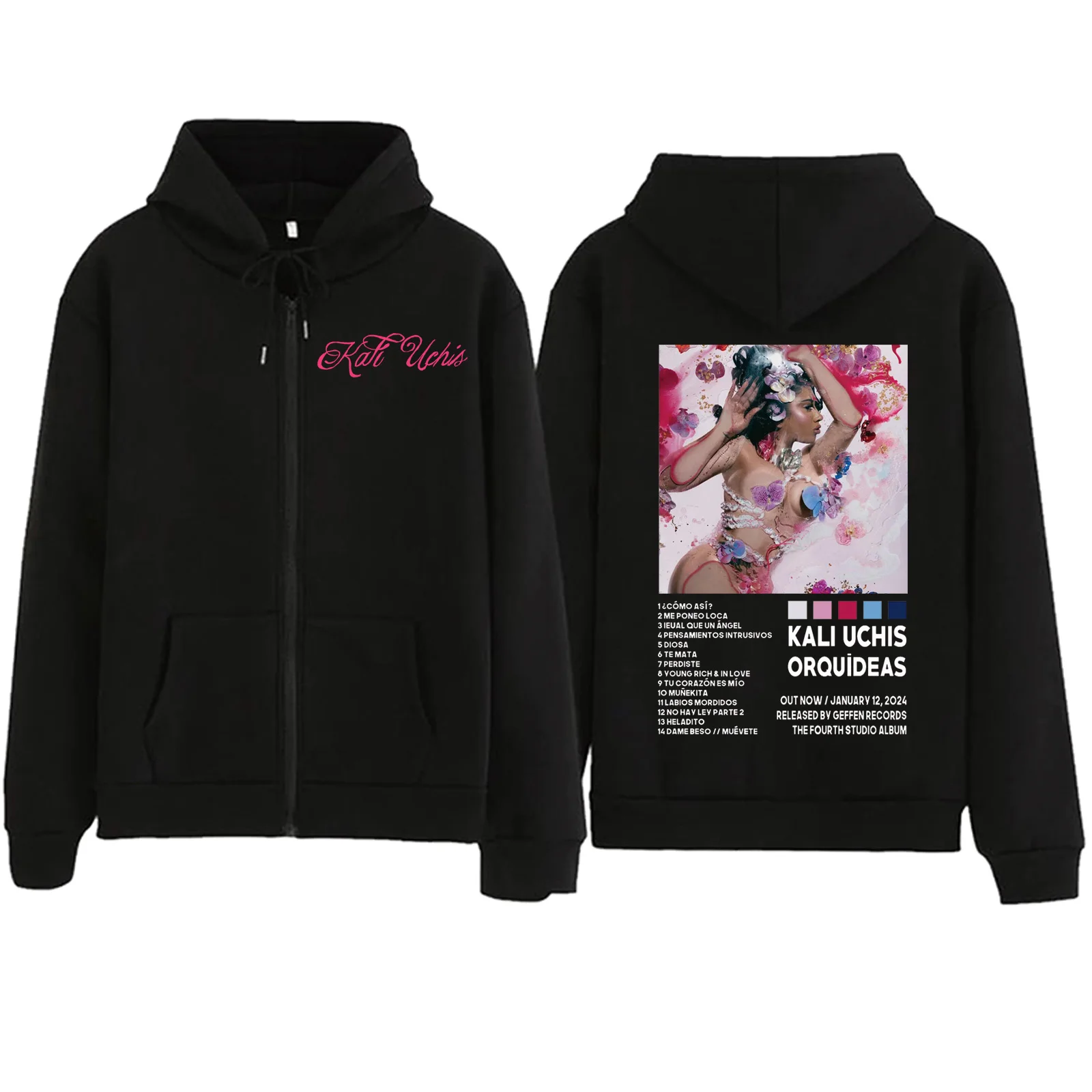 

Толстовка Kali uchi Orquideas на молнии в стиле Харадзюку, пуловер в стиле хип-хоп, топы, свитшот, уличная одежда, подарок для фанатов