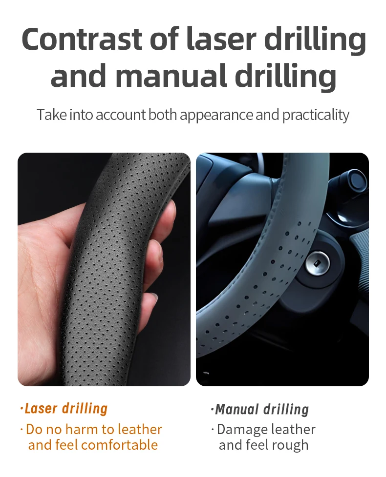 Für Renault Lenkradbezug, rund, D-förmig, ultradünn, Megane Scenic Clio Trafic Kangoo Captur Laguna Twingo Duster 2, 3, 4 – Detail 9