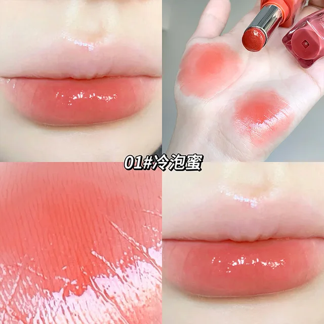 Gege Bear Solid Mirror Lipstick Non-sticky Non-fade Longlasting Moisturizing Jelly Lips Sexy Velvet Waterproof Lips Care Makeup