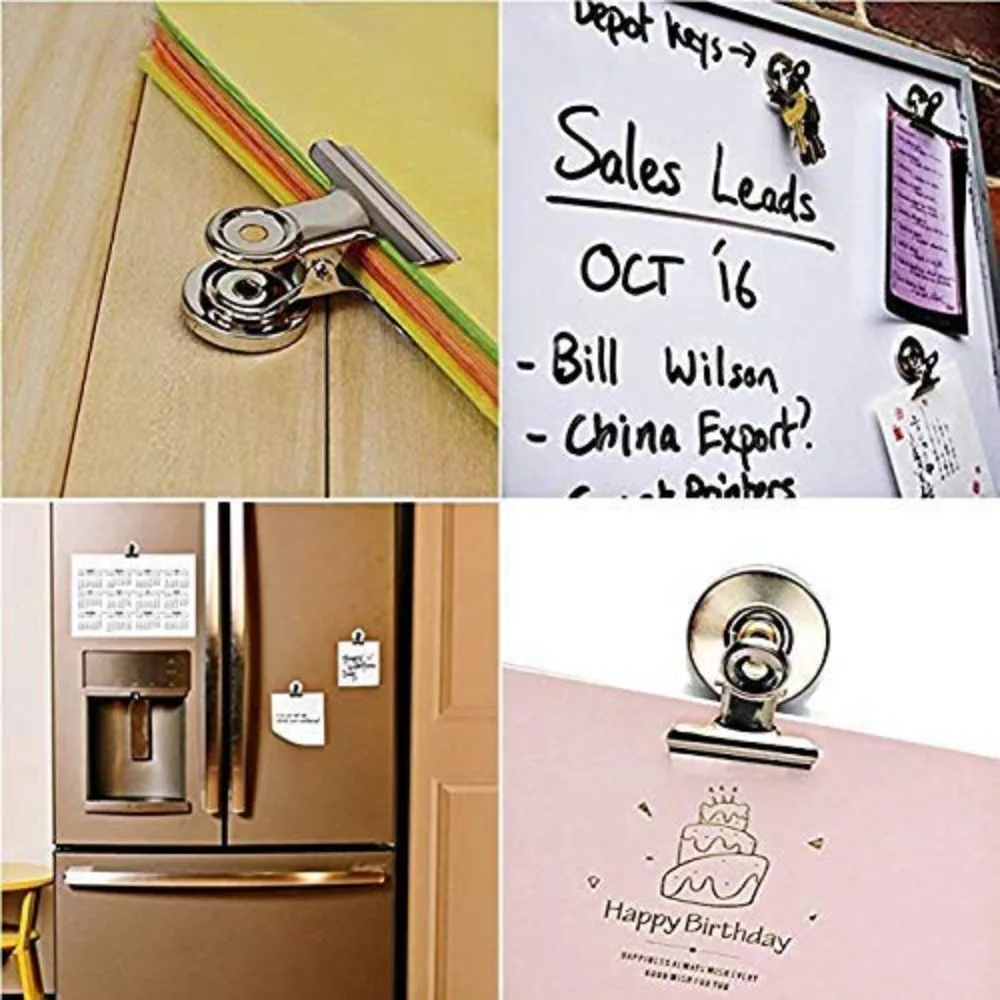 Magnetic Fridge Magnets 6 piecs Fridge Magnets clips with Anti-Scratch Sticky Pads Refrigerator Magnetic Clips strong heavy Whiteboard