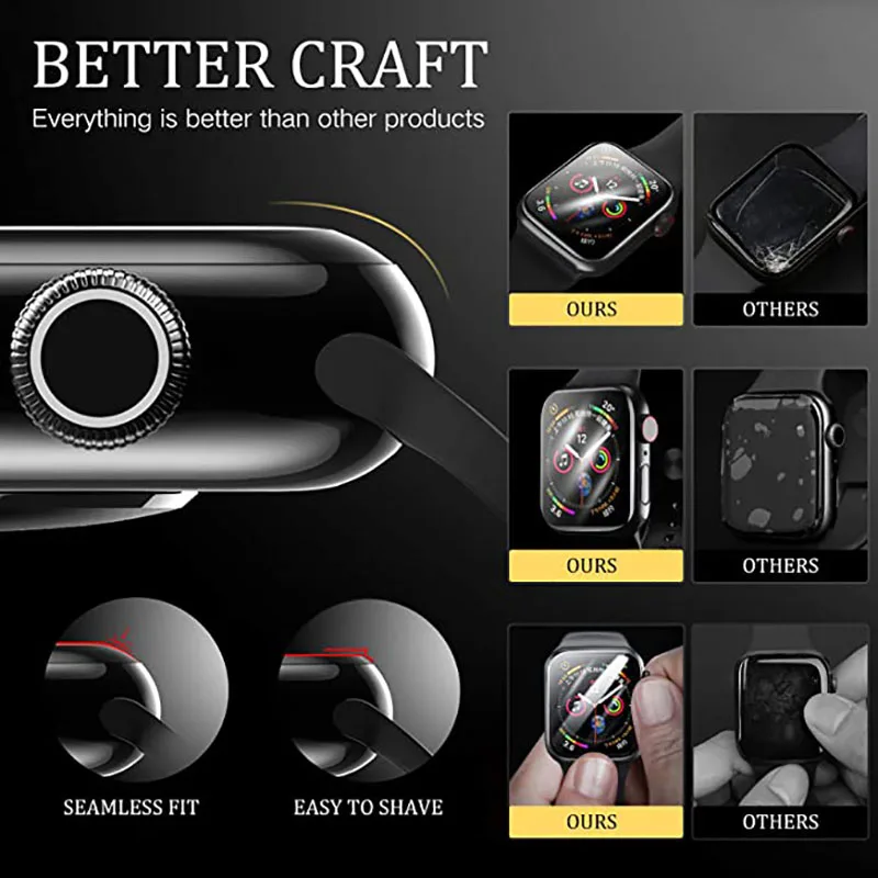 Apple Watch ø 7  ȭ ȣ, 38mm/40mm/42mm/44mm, Ʈ , 9D HD, Ǯ ʸ, iWatch 6, 5, 4, 3, se ׼