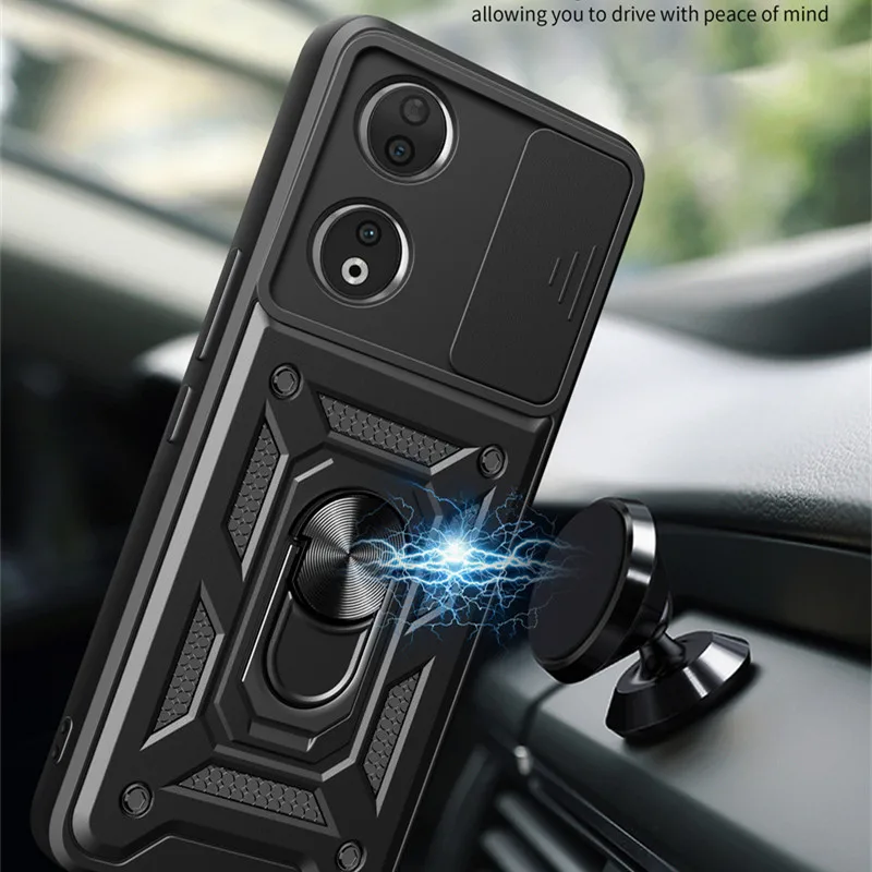 Enhanced Armor Case with Lens Protection and Magnetic Ring Holder