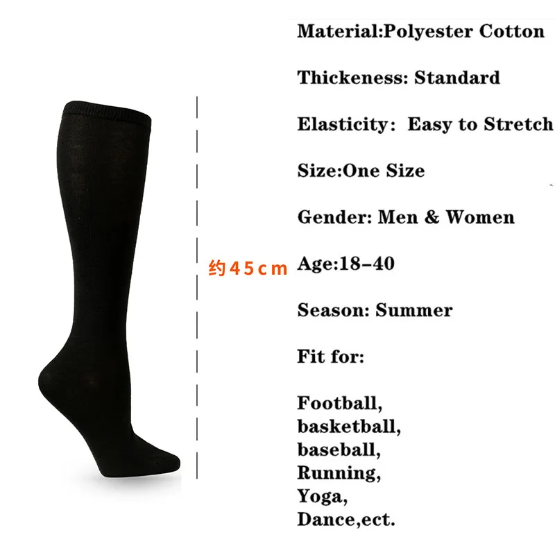 Compression Socks Knee High Long Socks Solid Color JK Woman Black White Lolita Fashion Kawaii Cosplay Sexy Stockings compression socks