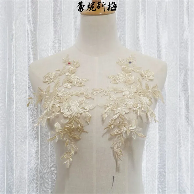 Elegant Floral Embroidery Lace Applique – 45 Colors Wedding Dress Trims