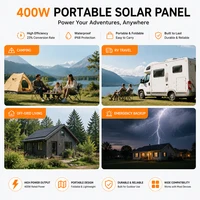 Kit de panneaux solaires portables 400W, chargeur solaire pliable et étanche pour le camping, les camping-cars et les stations d'alimentation hors réseau 7