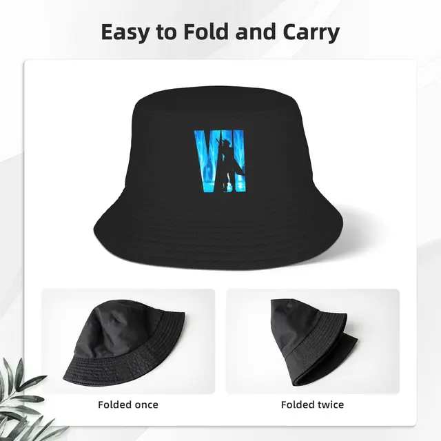 Final Fantasy VII Bucket Hat Summer  Casual Fisherman Hats For Unisex Breathable Hunting Caps Streetwear Graphic Sun Hats 3