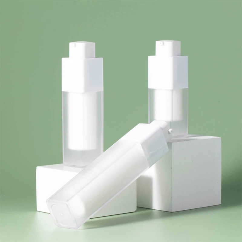 

Airless Pump Cosmetic Container Frosted Double-layer Thickened Square 15ml 30ml 50ml Lotion Empty Airless Bottle ABS Plastic