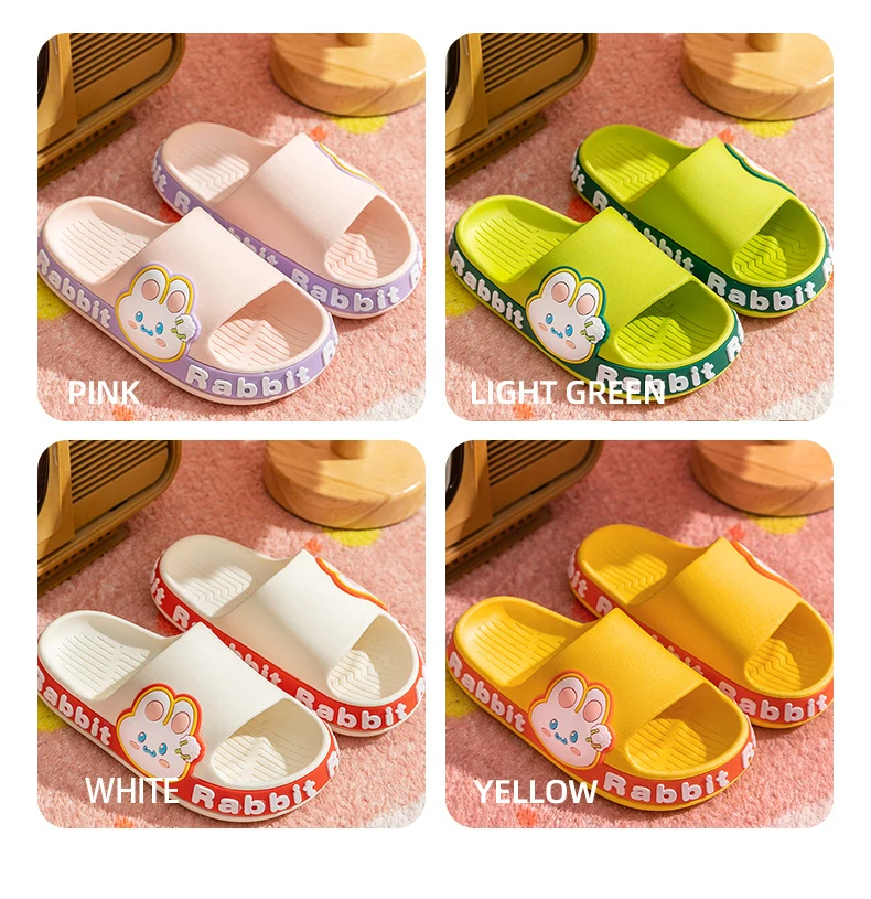 2022 New Summer Kids Slippers For Boys Girls Beach Indoor Outdoor Cute Carton Rabbit Children Shoes Soft Non-Slip Home Slippers children's shoes for sale