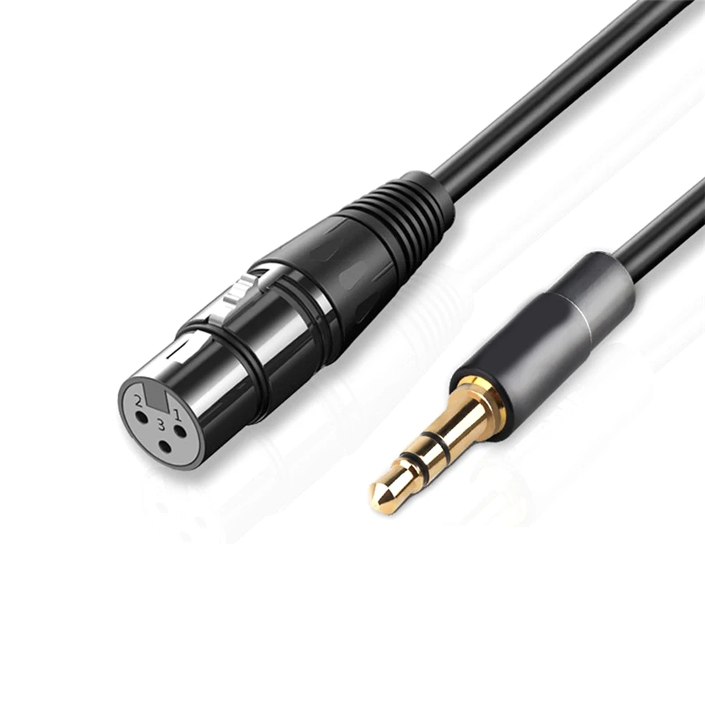 Premium XLR Female to 3.5mm Audio Cable - Balanced Analog Audio Cord for Enhanced Sound Quality