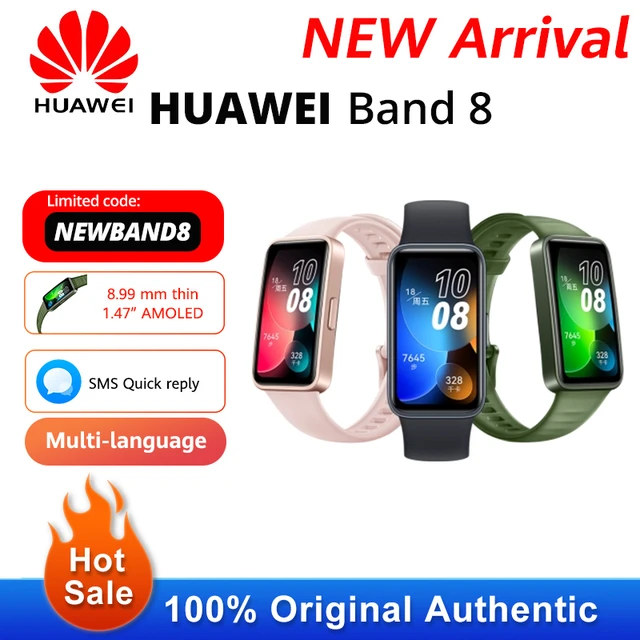 New Original HUAWEI Band 8 Smart Band All-day Blood Oxygen Heart Rate  Smartband