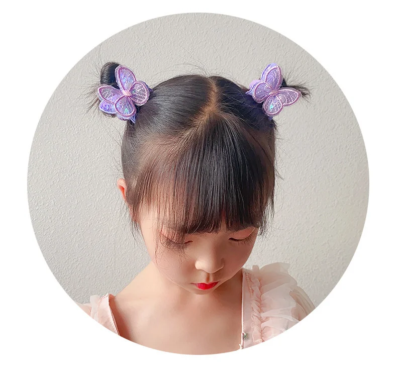 Pack Of 20 Sequins Butterfly Girls Tied Ponytail Children Elastic