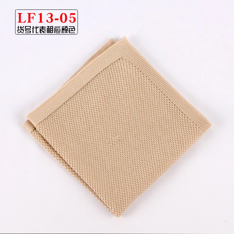 Knitting Wool Men's Solid Black Pocket Square Suit Formal Dress Accessories Small Scarf Towel Wedding Chest Handkerchief 25.5cm