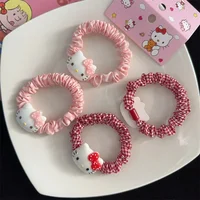 2Pcs Hello Kitty Hair Rope Cute Girl Cartoon Rubber Band Kids Girl Hair Accessories 1