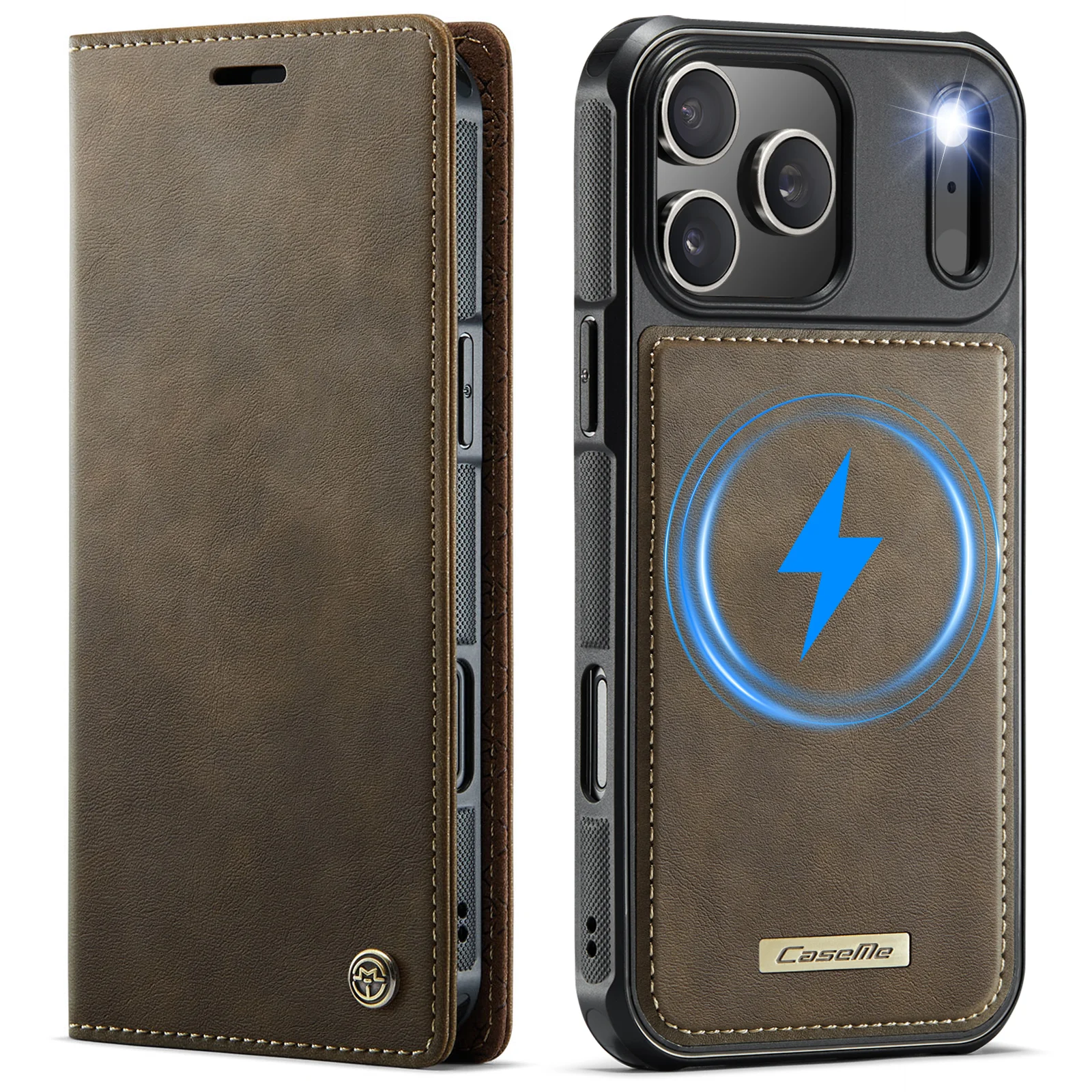 Leather Detachable Wallet Case with Magnetic Flip