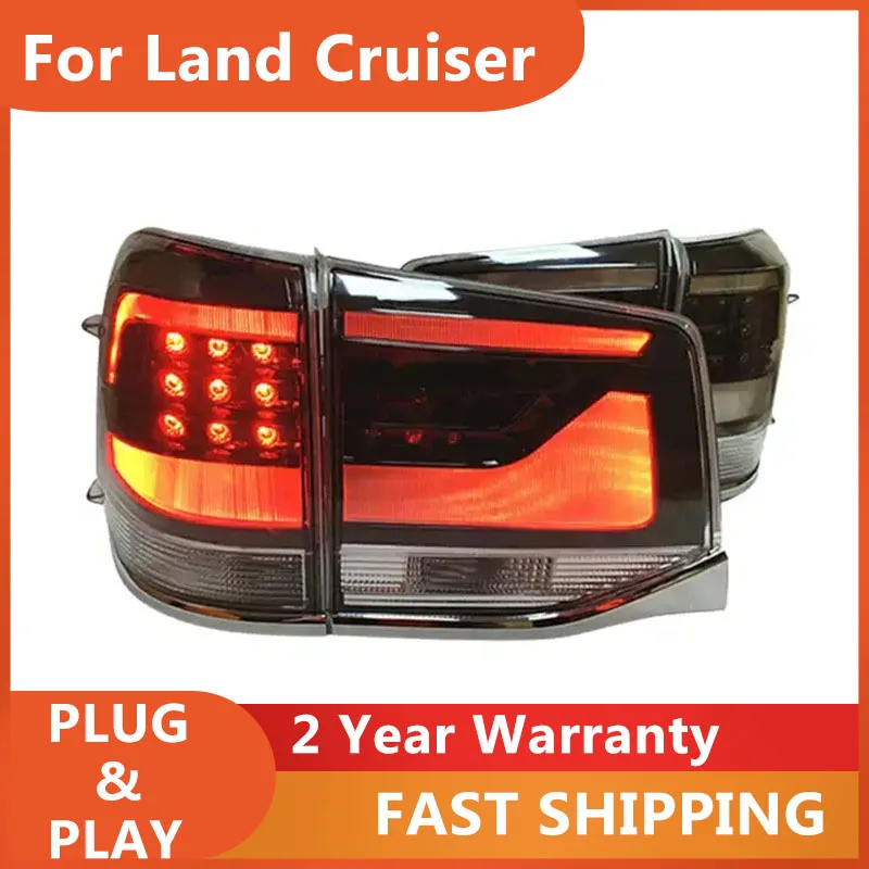 

Автомобильные аксессуары для Toyota Land Cruiser, задний фонарь, 2016-2019 дюйма, LC200, задний фонарь, тормоз, сигнал поворота, задний свет, туман