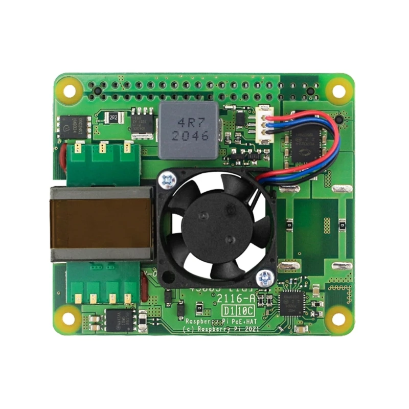 

For RaspberryPi 4B PoE+ HAT 802.3af DC5V 4A Output Power Sourcing Equipment Required With Brushless Cooling Fan Drop Shipping