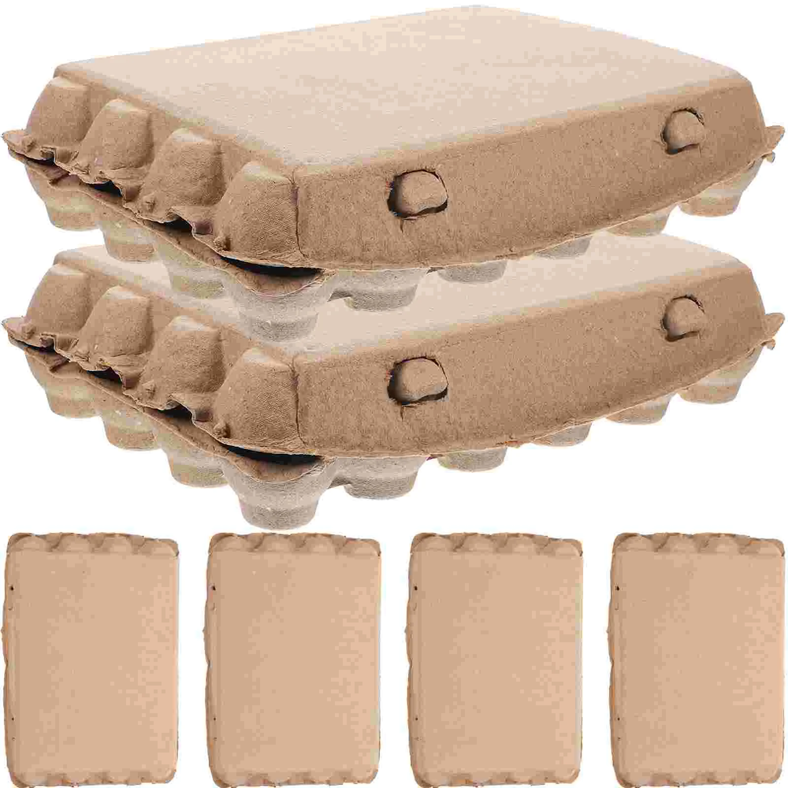 

6 Pcs Egg Tray Household Racks Boxes Eggs Quail Kraft Pulp Container Carton for Organizers Holder Fridge