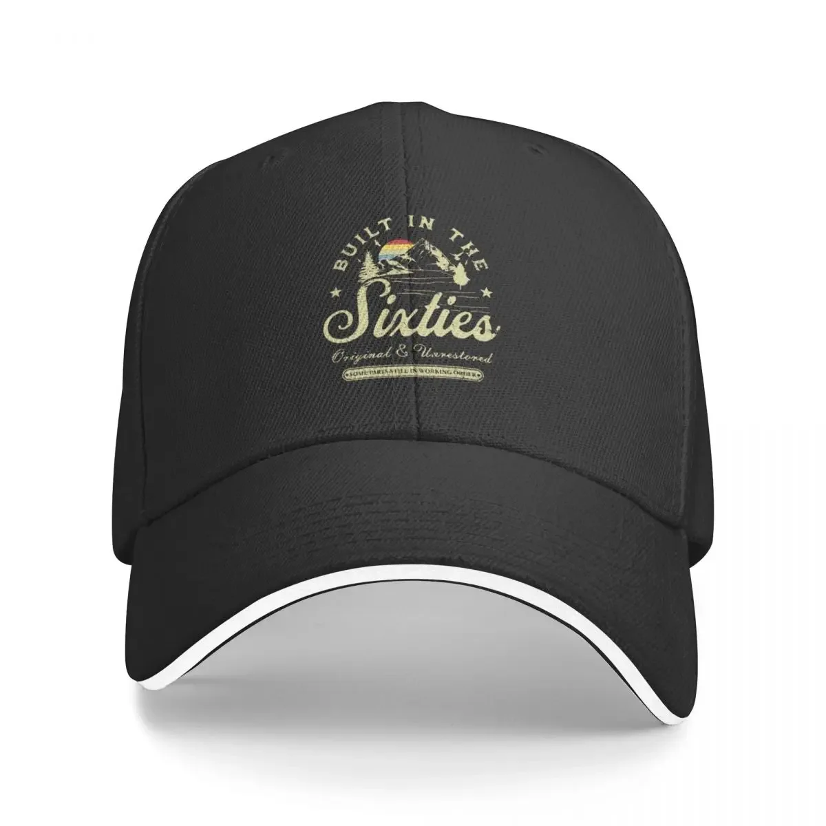 Built In The Sixties Original Unrestored Vintage 60s T-Shirt Baseball Cap Icon Fishing cap Female Men's
