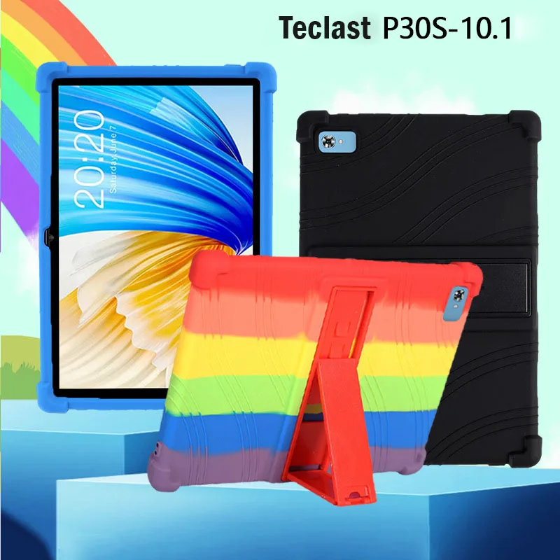 Concha Protetora de Silicone Macio para Tablet Capa para Teclast P30s 2023 10.1 Capa para Teclast P20 P20hd M40 Pro Tablet Stand
