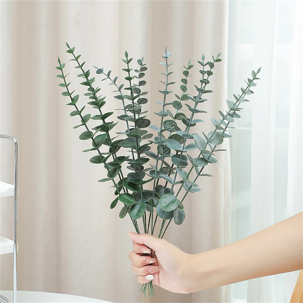 12 Pcs Eucalyptus Leaves Artificial Stem Short Eucalyptus Leaves