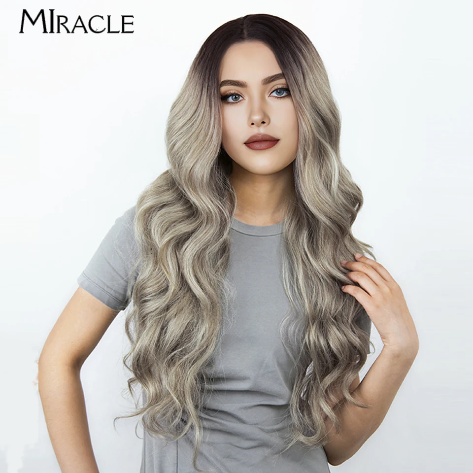 

MIRACLE Cosplay Lace Wig 30 Inch Wavy Synthetic Lace Front Wig for Women Blonde Red Fantasy Female's Wigs Lace Frontal Wigs