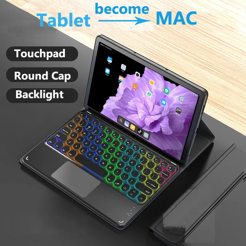 Wireless Backlit Keyboard Case for Tablets - Enhanced Backlight Feature