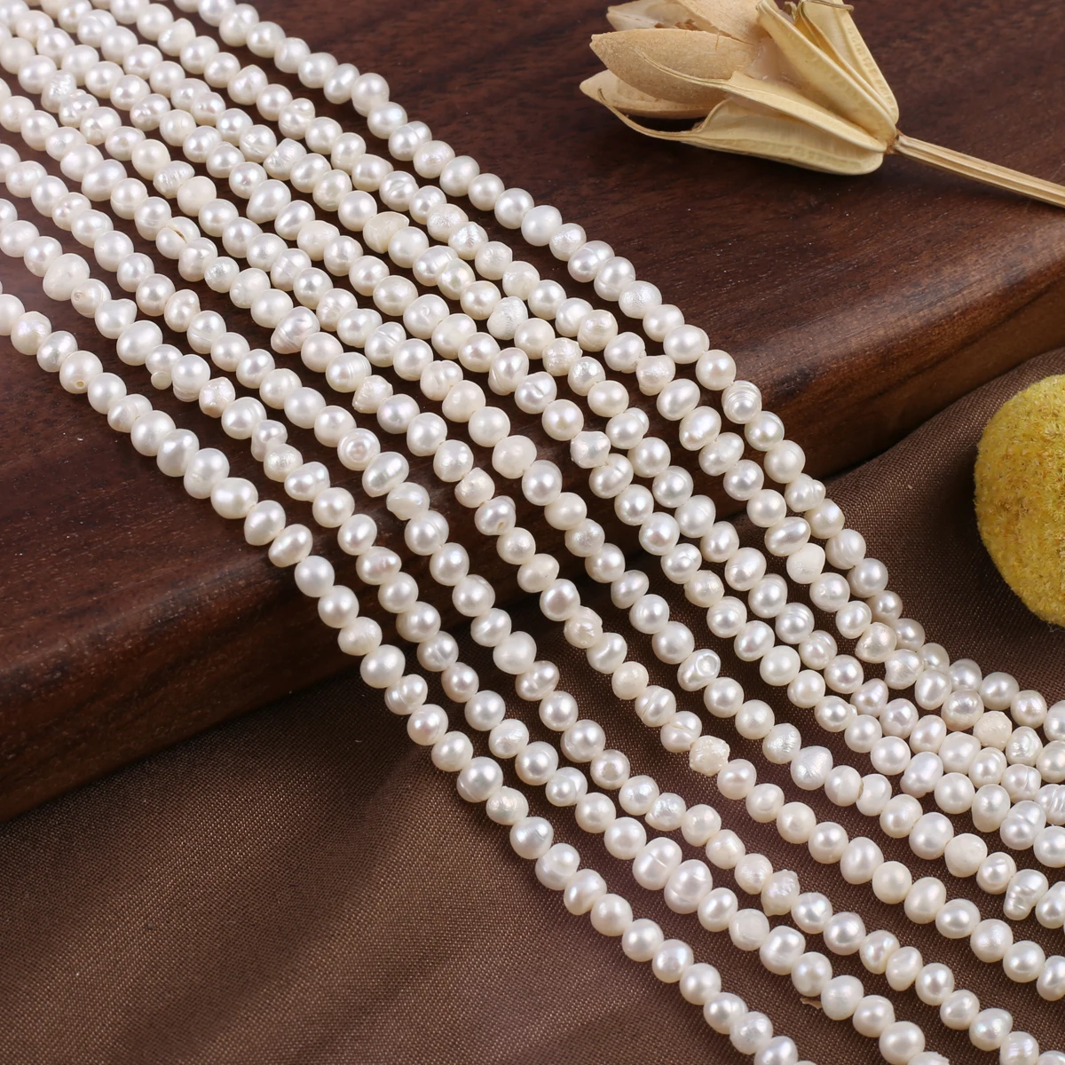 Charm 100% Natural Freshwater White Pearl Loose Spacer Beaded 3-3.5mm DIY Jewelry Making Necklace Earrings Bracelet Accessories