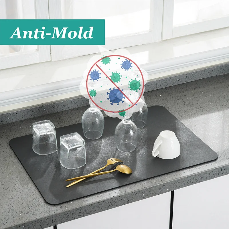 Super Large Kitchen Absorbent Antiskid Draining Coffee Dish Drying Quick Dry Bathroom Drain Pad Tableware Mat_voghion.com
