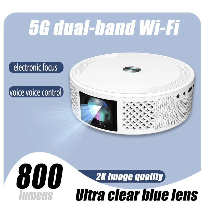 4K Beam Projector 5G Dual-Band WIFI AF Trapezoidal Correction Android 9.0 HD 1080P Home Theater Projector Video Game Equipment
