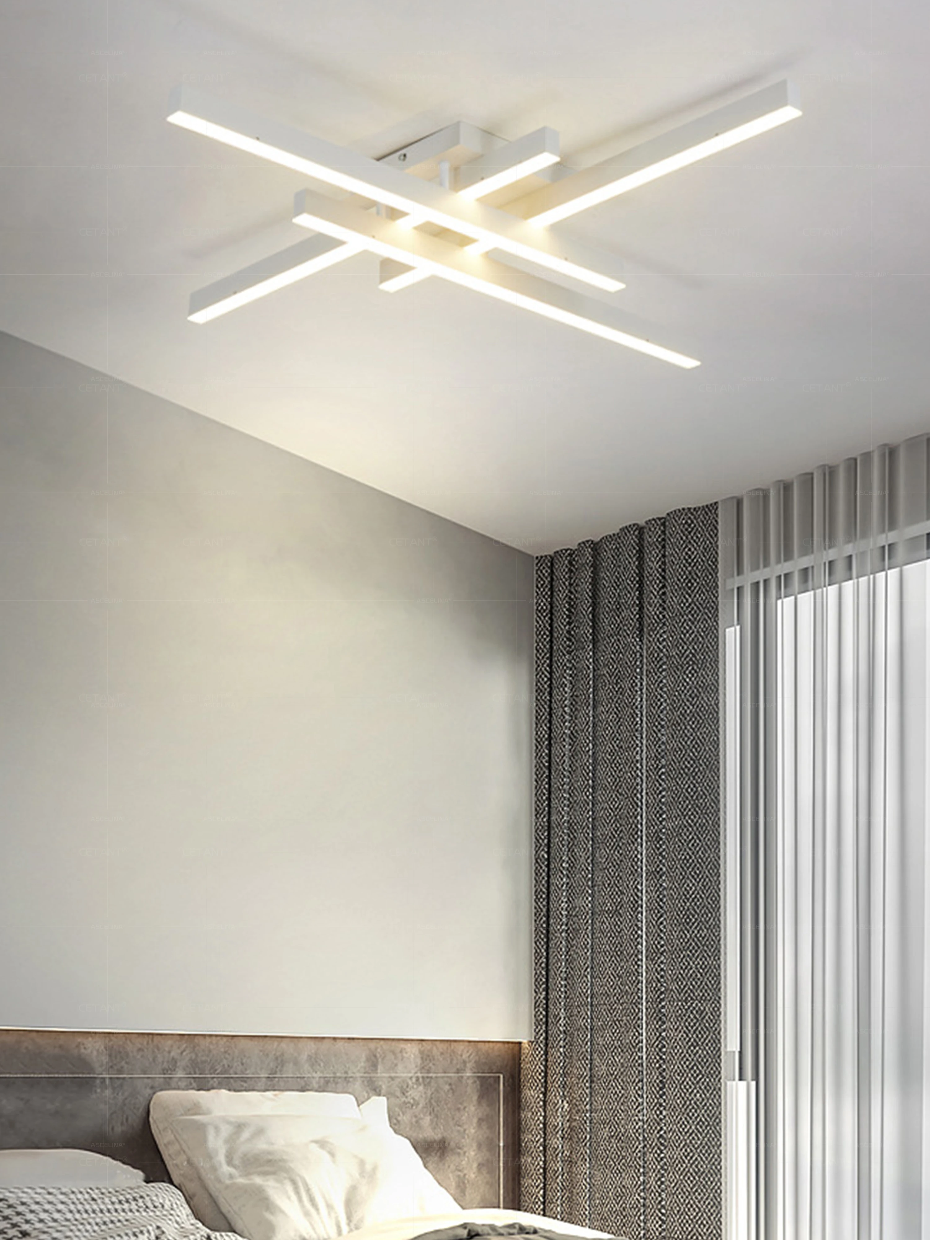 Description Picture 3 of itemModern LED Ceiling Light Minimalist Strip 30/40/50cm Aluminum Lamps For Bedroom Living Room Study Indoor Illumination Fixtures