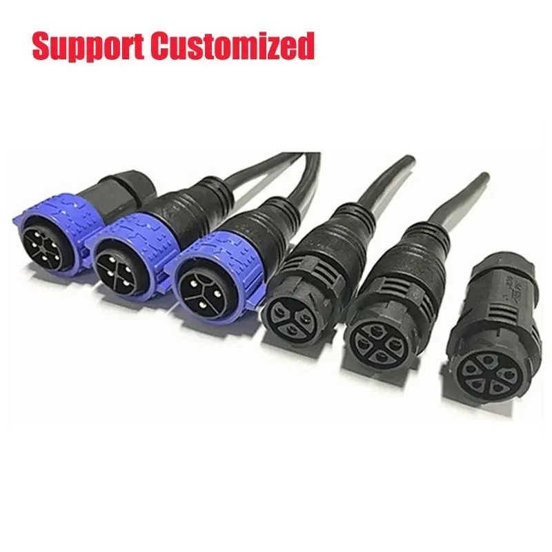 50A M25 방수 커넥터, IP67 2 3 핀 수 암 커넥터, 6-18mm 300V 고전류 도킹 납땜 나사 잠금 와이어 플러그