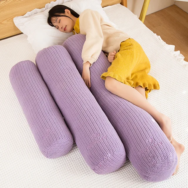 125cm Long Giant Cream Style Cylinder Throw Pillow Plush Toy Bolster Pillow  Stuffed Plushie Children Sleeping Friend Gift
